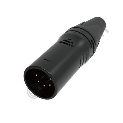 3.5mm Wire Diameter Gold Connector Indoor IP40 Shell Plating Black Audio Cable Plug with 5-Pin XLR Female Connector