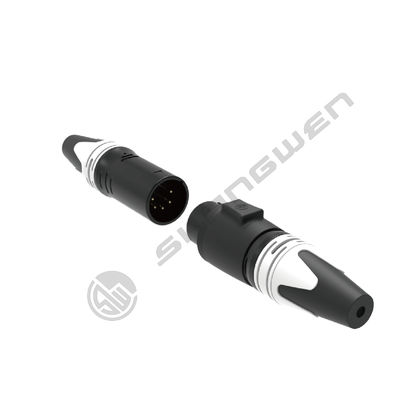 Industrial Electronics Accessories Waterproof 5 Pin XLR Female Jack Panel Mount Connector with Sealed Rubber Jacket