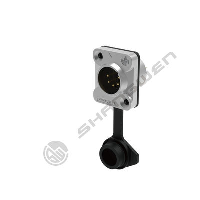 Industrial Electronics Accessories Waterproof 5 Pin XLR Female Jack Panel Mount Connector with Sealed Rubber Jacket