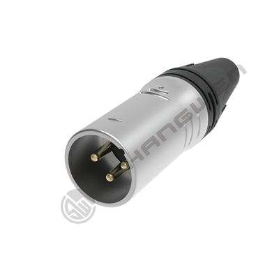 Audio Video Equipment 10A Rated XLR Male Connector with Waterproof Silver-Plated Contacts and DMX Thread Coupling Shell