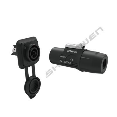 Strong Contact Stability Outdoor Audio Video Power Connection 3 Pin Led Plastic Female Connector