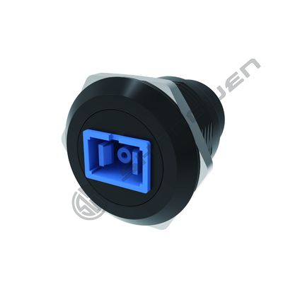 Single Mode Network SC Fiber Optic Panel Mount Coupler Black Female Female Zinc Alloy Embedded Threaded Fixed Mount Adapter