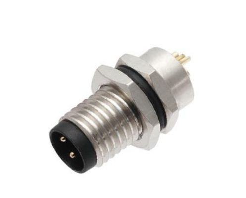 Industrial Grade M8 Male Back Mount Socket(Solder,Screw M8*1) IP67