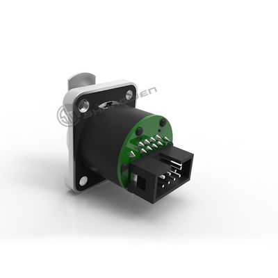 IP44 Rj45 कनेक्टर औद्योगिक सोल्डर पुरुष महिला 8 पिन हॉर्न सीधे प्लग
