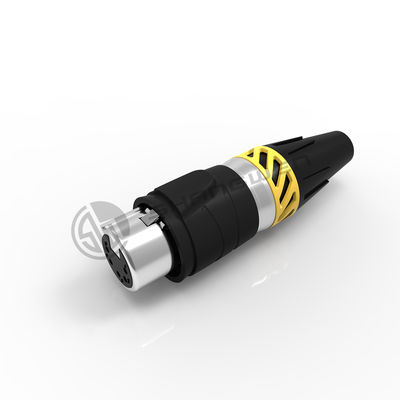ऑडियो XLR 5 पिन वाटरप्रूफ इलेक्ट्रिकल कनेक्टर्स Ip65 महिला प्लग