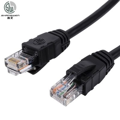 गोल Cat6a UTP पैच कॉर्ड 24AWG 4 जोड़ी ब्लैक / गैरी 4P पीवीसी ईथरनेट केबल