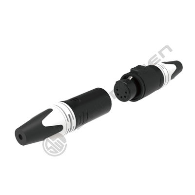 Outdoor Cu Alloy XLR 5-Pin Connector for Microphone Amplifier Mixer Waterproof IP65 Female Audio