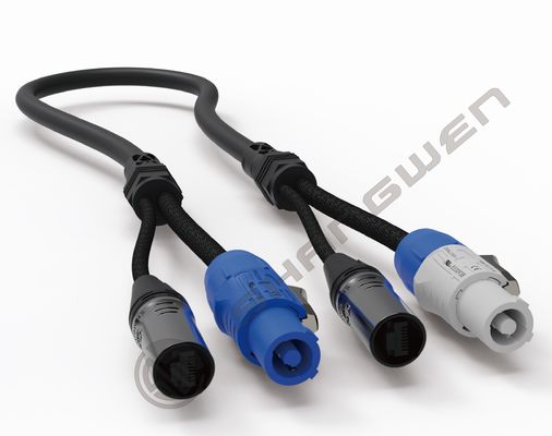XLR महिला और पुरुष पावरकॉन संयोजन केबल पावर और 3 पिन DMX SJT सिग्नल केबल 2in1 इन और आउट पावर हाइब्रिड केबल