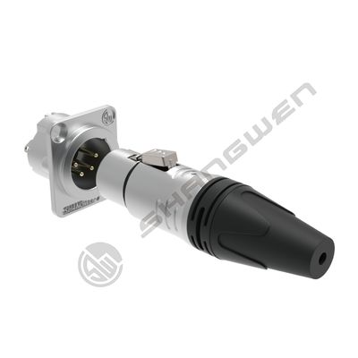 4-पिन XLR माउंट कनेक्टर इंडोर ऑडियो IP40 सुरक्षा 4-पोल वायरलेस DMX केबल कनेक्टर सिल्वर XLR फीमेल मेल कनेक्टर