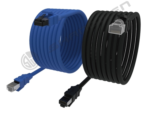 CE ROHS FTP UTP SFTP Cat7 Rj45 प्लग नेटवर्क लैन केबल 1000ft CAT7 लैन AWG23 S/FTP 100% कॉपर ऑरेंज