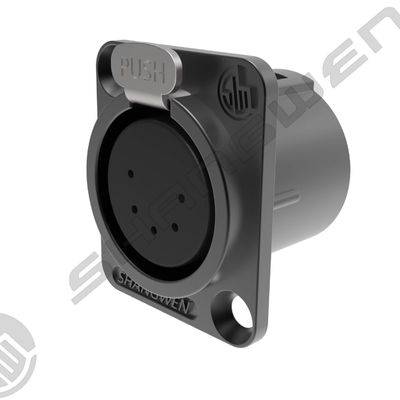 IP40 Indoor Audio Cable Plug 5-Pin XLR Female Socket Connector with 3.5mm Gold Conductor XLR-5P Female 5 Pin Panel-mount Socket