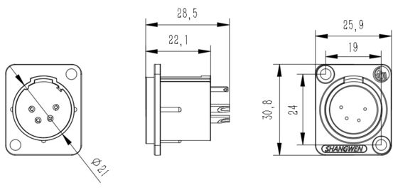 New IP40 Indoor Audio Video Cable Connector XLR 4 Pin Female Socket with Solder Adapter Male Socket Xlr Connector