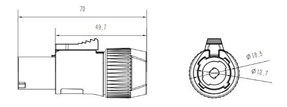 4-Pin Female Speaker Connector Glass Reinforced Alloy Nylon Housing with 3P Male for 6-15mm Cable Copper LED Wire Connections