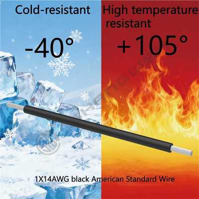 Power Cord 14 AWG Power Cord 14AWG 05℃ Stranded Conductor Wire 600V VW-1 PVC Wire 14AWG PVC Electronic Cable Tinned Copper